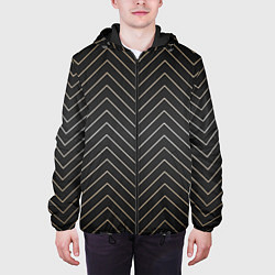 Куртка с капюшоном мужская Black gold - Линии, цвет: 3D-черный — фото 2