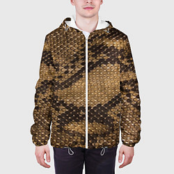 Куртка с капюшоном мужская Кожа питона - fashion 2028, цвет: 3D-белый — фото 2