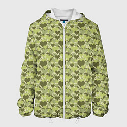 Куртка с капюшоном мужская Милитари сердце пиксель, цвет: 3D-белый