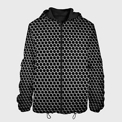 Куртка с капюшоном мужская Металлическая ячеистая сетка, цвет: 3D-черный