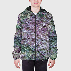 Куртка с капюшоном мужская Текстура необработанного гранита, цвет: 3D-черный — фото 2