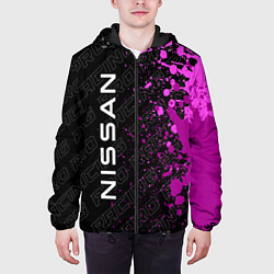 Куртка с капюшоном мужская Nissan pro racing: по-вертикали, цвет: 3D-черный — фото 2