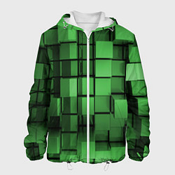 Мужская куртка Киберпанк броня - Зелёный металлические кубы