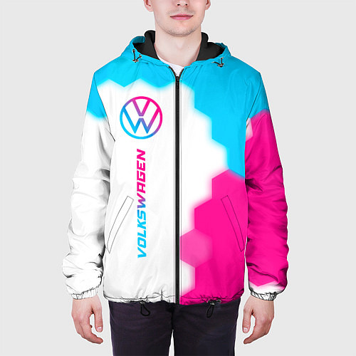 Мужская куртка Volkswagen neon gradient style: по-вертикали / 3D-Черный – фото 3