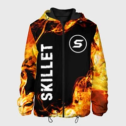 Куртка с капюшоном мужская Skillet и пылающий огонь, цвет: 3D-черный