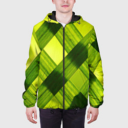 Куртка с капюшоном мужская Узор из натуральной травы, цвет: 3D-черный — фото 2