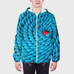 Куртка с капюшоном мужская Спираль - минимализм, цвет: 3D-белый — фото 2