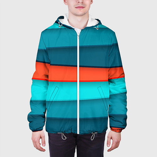 Мужская куртка Геометрические непараллельные пластины / 3D-Белый – фото 3