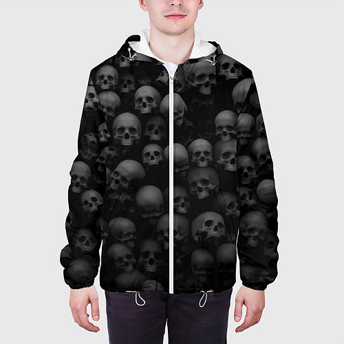 Мужская куртка Композиция из черепов - Dark / 3D-Белый – фото 3