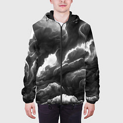 Куртка с капюшоном мужская Очень темные тучи, цвет: 3D-черный — фото 2