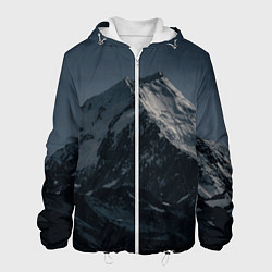 Куртка с капюшоном мужская Одинокая ночная гора, цвет: 3D-белый