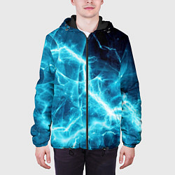 Куртка с капюшоном мужская Голубая облачность, цвет: 3D-черный — фото 2