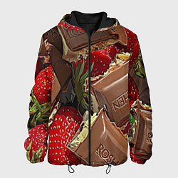 Куртка с капюшоном мужская Клубника и шоколад Рошен, цвет: 3D-черный