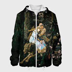 Куртка с капюшоном мужская Васнецов Иван царевич на Сером Волке, цвет: 3D-белый