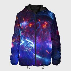 Куртка с капюшоном мужская Абстрактное космическое пространство, цвет: 3D-черный