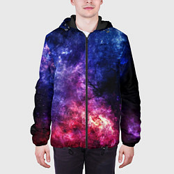 Куртка с капюшоном мужская Космическая туманность Млечного пути, цвет: 3D-черный — фото 2