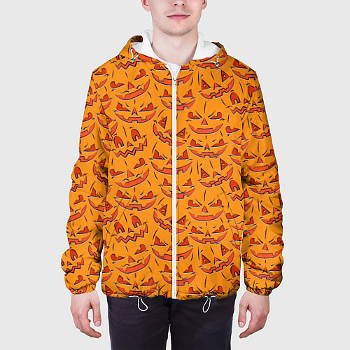 Мужская куртка Halloween Pumpkin Pattern / 3D-Белый – фото 3