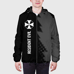 Куртка с капюшоном мужская Resident Evil glitch на темном фоне: по-вертикали, цвет: 3D-черный — фото 2