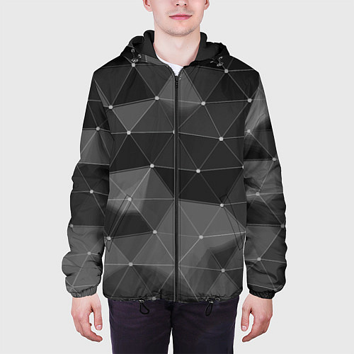Мужская куртка Геометрический объёмный паттерн / 3D-Черный – фото 3