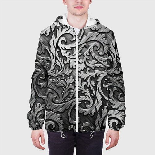 Мужская куртка Стальные узоры / 3D-Белый – фото 3