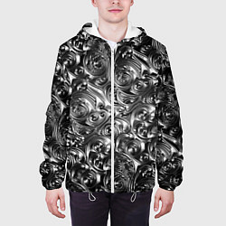Куртка с капюшоном мужская Стальные узоры, цвет: 3D-белый — фото 2