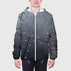 Куртка с капюшоном мужская Стальные пластины, цвет: 3D-белый — фото 2