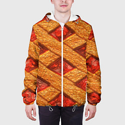 Куртка с капюшоном мужская Сладкий вишневый пирог, цвет: 3D-белый — фото 2