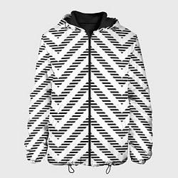 Куртка с капюшоном мужская Паттерн ломанных линий, цвет: 3D-черный
