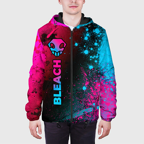 Мужская куртка Bleach - neon gradient: по-вертикали / 3D-Черный – фото 3