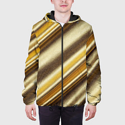 Куртка с капюшоном мужская Золотая голографическая диагональ, цвет: 3D-черный — фото 2