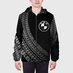 Куртка с капюшоном мужская BMW tire tracks, цвет: 3D-черный — фото 2