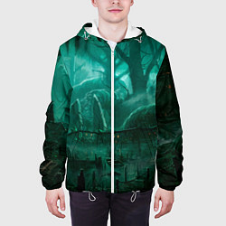 Куртка с капюшоном мужская Причал у болота, цвет: 3D-белый — фото 2