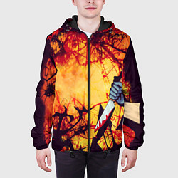 Куртка с капюшоном мужская В ночь на Хэллоуин, цвет: 3D-черный — фото 2