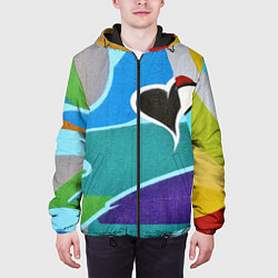 Куртка с капюшоном мужская Граффити сердце, цвет: 3D-черный — фото 2