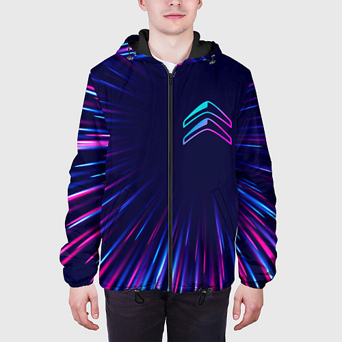 Мужская куртка Citroen neon speed lines / 3D-Черный – фото 3