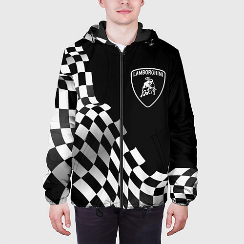 Мужская куртка Lamborghini racing flag / 3D-Черный – фото 3