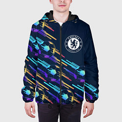 Куртка с капюшоном мужская Chelsea градиентные мячи, цвет: 3D-черный — фото 2