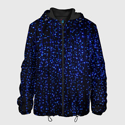 Куртка с капюшоном мужская Праздничные неоновые огоньки, цвет: 3D-черный