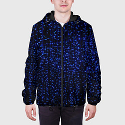 Куртка с капюшоном мужская Праздничные неоновые огоньки, цвет: 3D-черный — фото 2