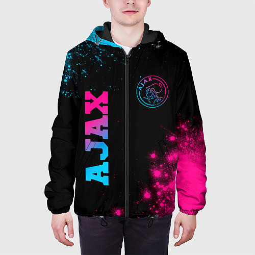 Мужская куртка Ajax - neon gradient: надпись, символ / 3D-Черный – фото 3