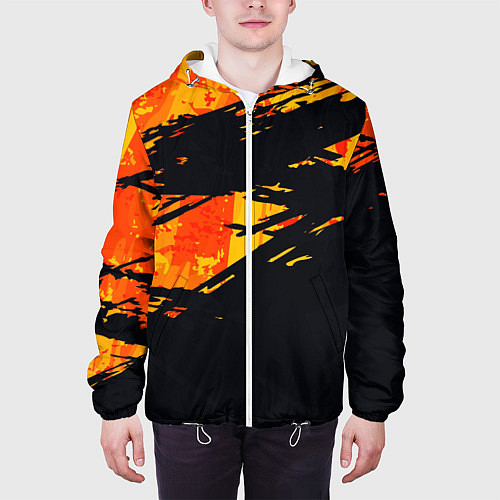 Мужская куртка Orange and black / 3D-Белый – фото 3