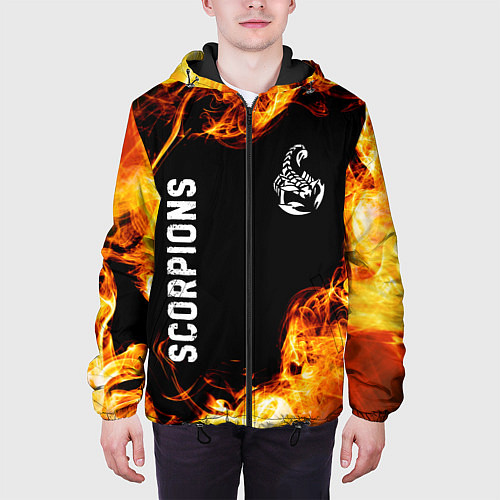 Мужская куртка Scorpions и пылающий огонь / 3D-Черный – фото 3