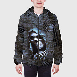 Куртка с капюшоном мужская Скелет, цвет: 3D-черный — фото 2