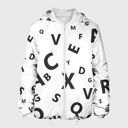 Куртка с капюшоном мужская Английский алфавит, цвет: 3D-белый