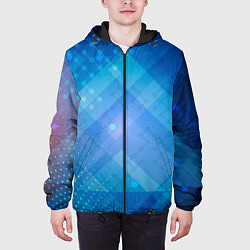 Куртка с капюшоном мужская Точки и взаимосвязанные линии, цвет: 3D-черный — фото 2