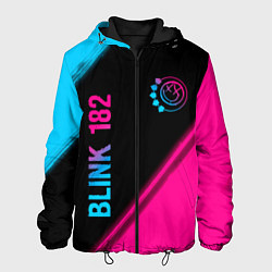 Куртка с капюшоном мужская Blink 182 - neon gradient: надпись, символ, цвет: 3D-черный