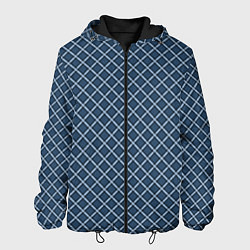 Куртка с капюшоном мужская Модный клетчатый узор серый, цвет: 3D-черный
