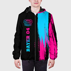 Куртка с капюшоном мужская Bayer 04 - neon gradient: по-вертикали, цвет: 3D-черный — фото 2