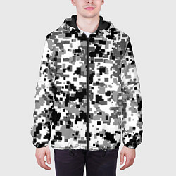 Куртка с капюшоном мужская Городской пиксель камуфляж, цвет: 3D-черный — фото 2