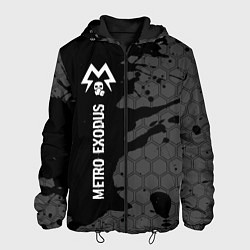 Куртка с капюшоном мужская Metro Exodus glitch на темном фоне: по-вертикали, цвет: 3D-черный
